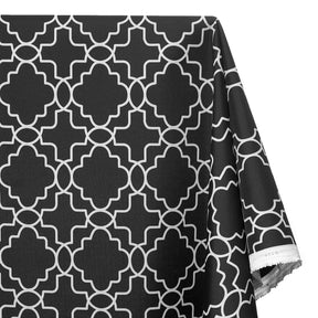Ottertex Waterproof Canvas Trellis Print Fabric SV575120 Black Image A1
