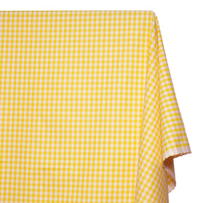 1/4 Inch Gingham Check Polyester Cotton Poplin Fabric SV576724 Yellow / White Image A1