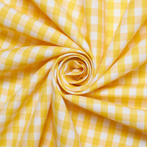 1/4 Inch Gingham Check Polyester Cotton Poplin Fabric SV576724 Yellow / White Image A2