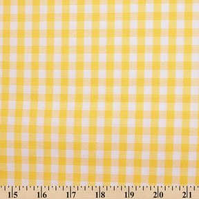 1/4 Inch Gingham Check Polyester Cotton Poplin Fabric SV576724 Yellow / White Image A9