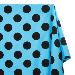 Extra Large Polka Dot Cotton Poplin Fabric 58 60 Inch SV576929 Turquoise / Black A1