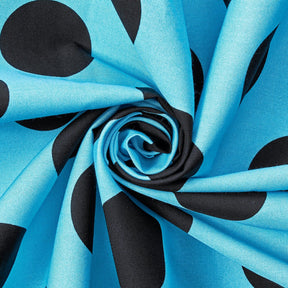 Extra Large Polka Dot Cotton Poplin Fabric 58 60 Inch SV576929 Turquoise / Black A2