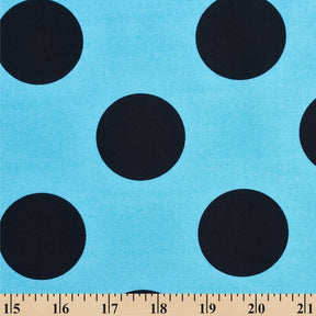 Extra Large Polka Dot Cotton Poplin Fabric 58 60 Inch SV576929 Turquoise / Black A9
