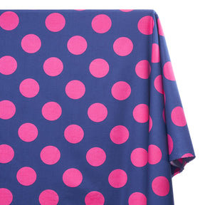 Extra Large Polka Dot Cotton Poplin Fabric 58 60 Inch SV576934 Royal Blue / Fuchsia A1