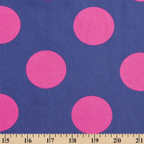 Extra Large Polka Dot Cotton Poplin Fabric 58 60 Inch SV576934 Royal Blue / Fuchsia A9
