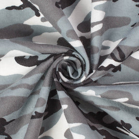Camouflage Printed Cotton Flannel Fabric SV576975 Grey A2