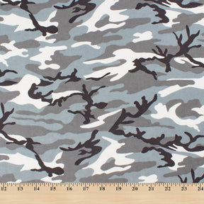 Camouflage Printed Cotton Flannel Fabric SV576975 Grey A9