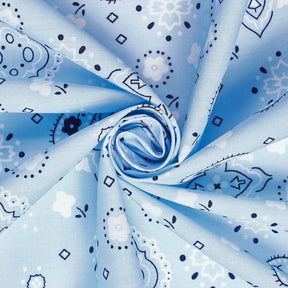 Paisley Print Bandana Broadcloth Fabric SV576977 Baby Blue 2