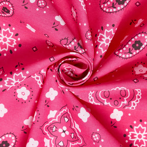 Paisley Print Bandana Broadcloth Fabric SV576979 Fuchsia 2