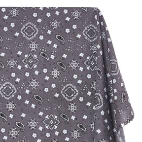 Paisley Print Bandana Broadcloth Fabric SV576980 Grey 1