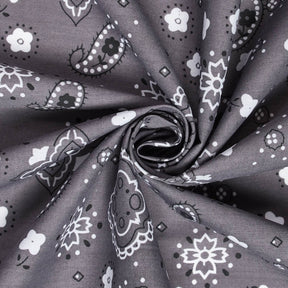 Paisley Print Bandana Broadcloth Fabric SV576980 Grey 2