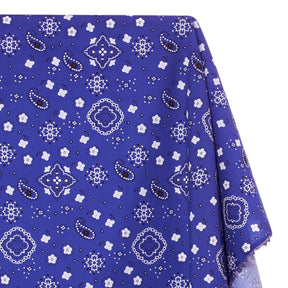 Paisley Print Bandana Broadcloth Fabric SV576984 Royal Blue 1