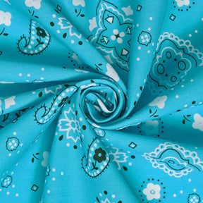 Paisley Print Bandana Broadcloth Fabric SV576985 Turquoise 2