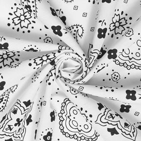 Paisley Print Bandana Broadcloth Fabric SV576986 White 2