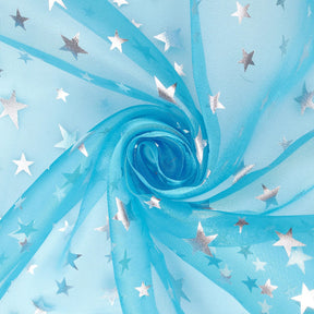 Crystal Organza Printed Fabric SV577273 Turquoise 2