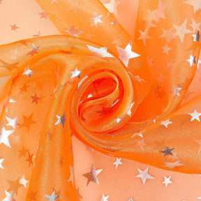 Crystal Organza Printed Fabric SV577275 Orange 2