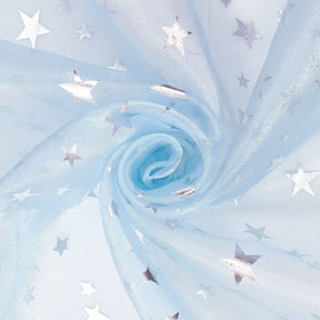 Crystal Organza Printed Fabric SV577278 Light Blue 2