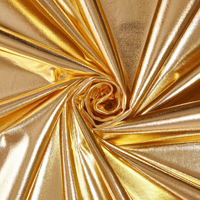 Metallic Stretch Foil Lame On Interlock Knit Fabric SV577299 Gold 1