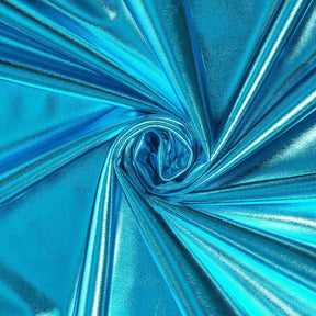 Metallic Stretch Foil Lame On Interlock Knit Fabric SV577300 Turquoise 1