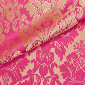 Extra Wide Floral Damask Upholstery Jacquard Fabric SV577417 1 Fuchsia / Gold 4