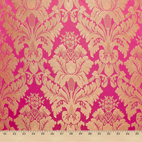 Extra Wide Floral Damask Upholstery Jacquard Fabric SV577417 1 Fuchsia / Gold 5