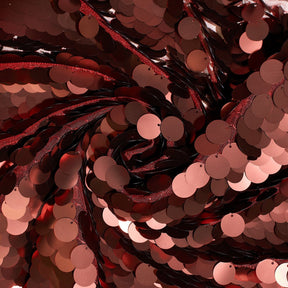 Paillette Circle Sequins On Mesh Fabric SV582958 Burgundy Image A2