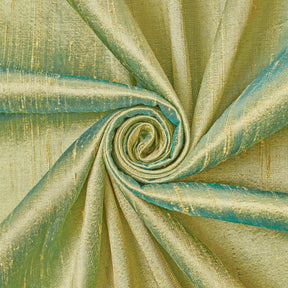 Silk Dupioni (54 inch) Fabric SV577531 Turquoise / Gold Image A2