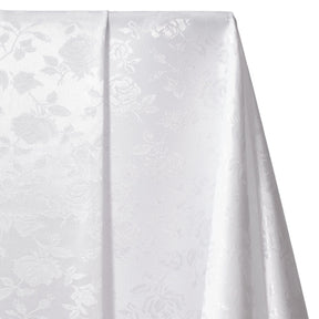 Rose Jacquard Satin Fabric Image SV578458 White A1 