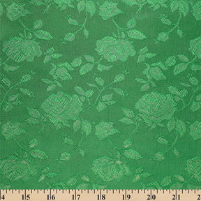 Rose Jacquard Satin Fabric Image SV578469 Kelly Green A9 