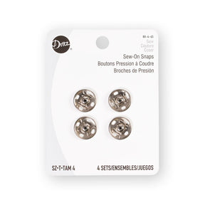 Dritz Size 4 Sew On Snaps SV579116 Nickel 1