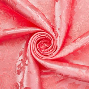 Rose Jacquard Satin Fabric Image SV579535 Coral A2 