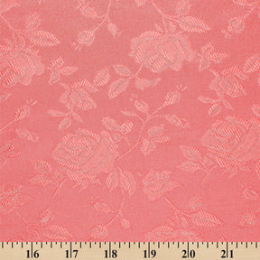 Rose Jacquard Satin Fabric Image SV579535 Coral A9 