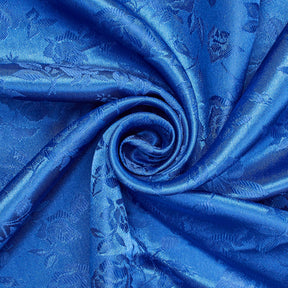 Rose Jacquard Satin Fabric Image SV579537 Royal Blue A2
