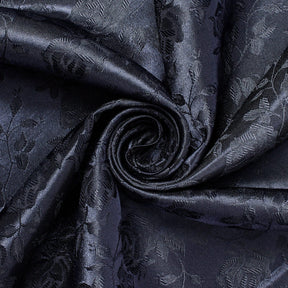 Rose Jacquard Satin Fabric Image SV579540 Navy Blue A2
