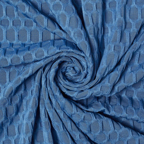 Honeycomb Bubble Jacquard Performance Knit Fabric SV579784 Royal Blue 2
