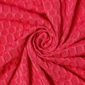 Honeycomb Bubble Jacquard Performance Knit Fabric SV579788 Red 2