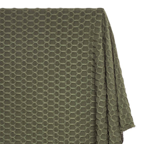 Honeycomb Bubble Jacquard Performance Knit Fabric SV579789 Olive 1