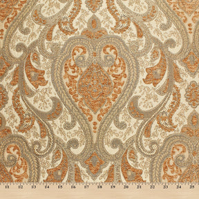 Spade Damask Chenille Upholster Brocade Jacquard Fabric SV579875 Beige / Apricot 4