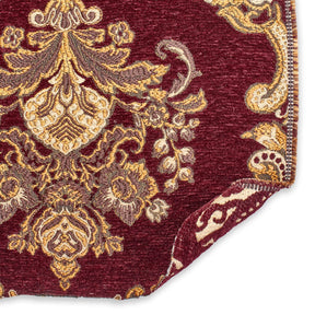 Victorian Damask Metallic Chenille Upholstery Brocade Jacquard Fabric SV579882 Burgundy / Gold 3