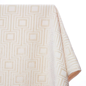Geometric Chenille Upholstery Brocade Jacquard Fabric SV579884 Ivory / Beige 1