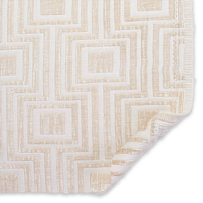 Geometric Chenille Upholstery Brocade Jacquard Fabric SV579884 Ivory / Beige 3