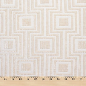 Geometric Chenille Upholstery Brocade Jacquard Fabric SV579884 Ivory / Beige 4