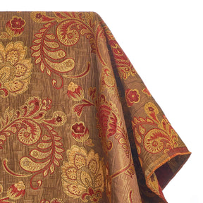 Floral Chenille Upholstery Brocade Jacquar Fabric SV579887 Brown / Burgundy 1