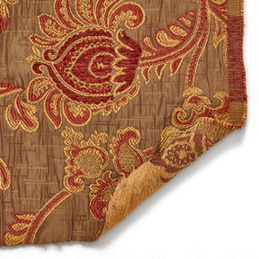 Floral Chenille Upholstery Brocade Jacquar Fabric SV579887 Brown / Burgundy 3