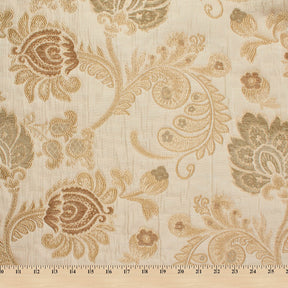 Floral Chenille Upholstery Brocade Jacquar Fabric SV579888 Ivory / Tan 4