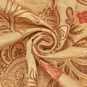 Floral Chenille Upholstery Brocade Jacquar Fabric SV579889 Gold / Red 2