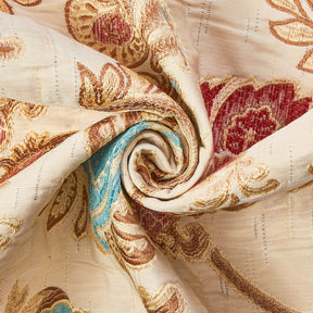 Floral Chenille Upholstery Brocade Jacquar Fabric SV579890 Beige / Multi 2