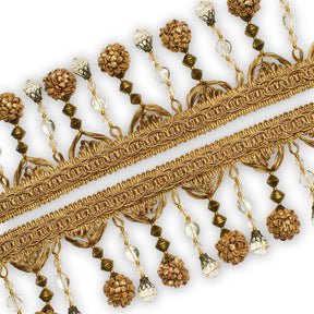 Beaded Pom Ball Tassel Fringe Trim SV579891 Gold 2