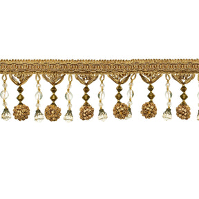 Beaded Pom Ball Tassel Fringe Trim SV579891 Gold 1