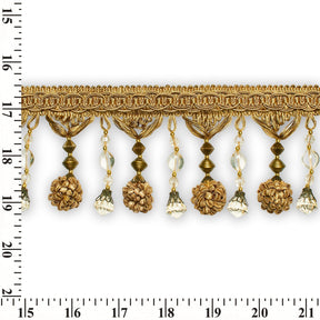 Beaded Pom Ball Tassel Fringe Trim SV579891 Gold 3